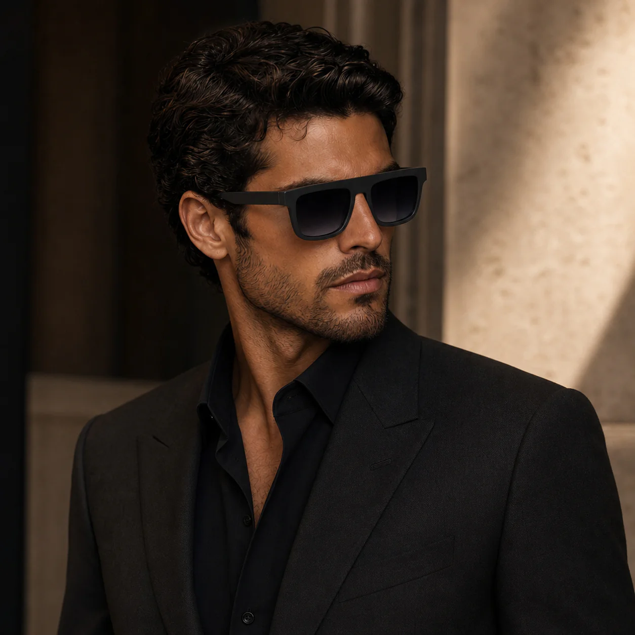 Graphite Square Sunglasses model view
