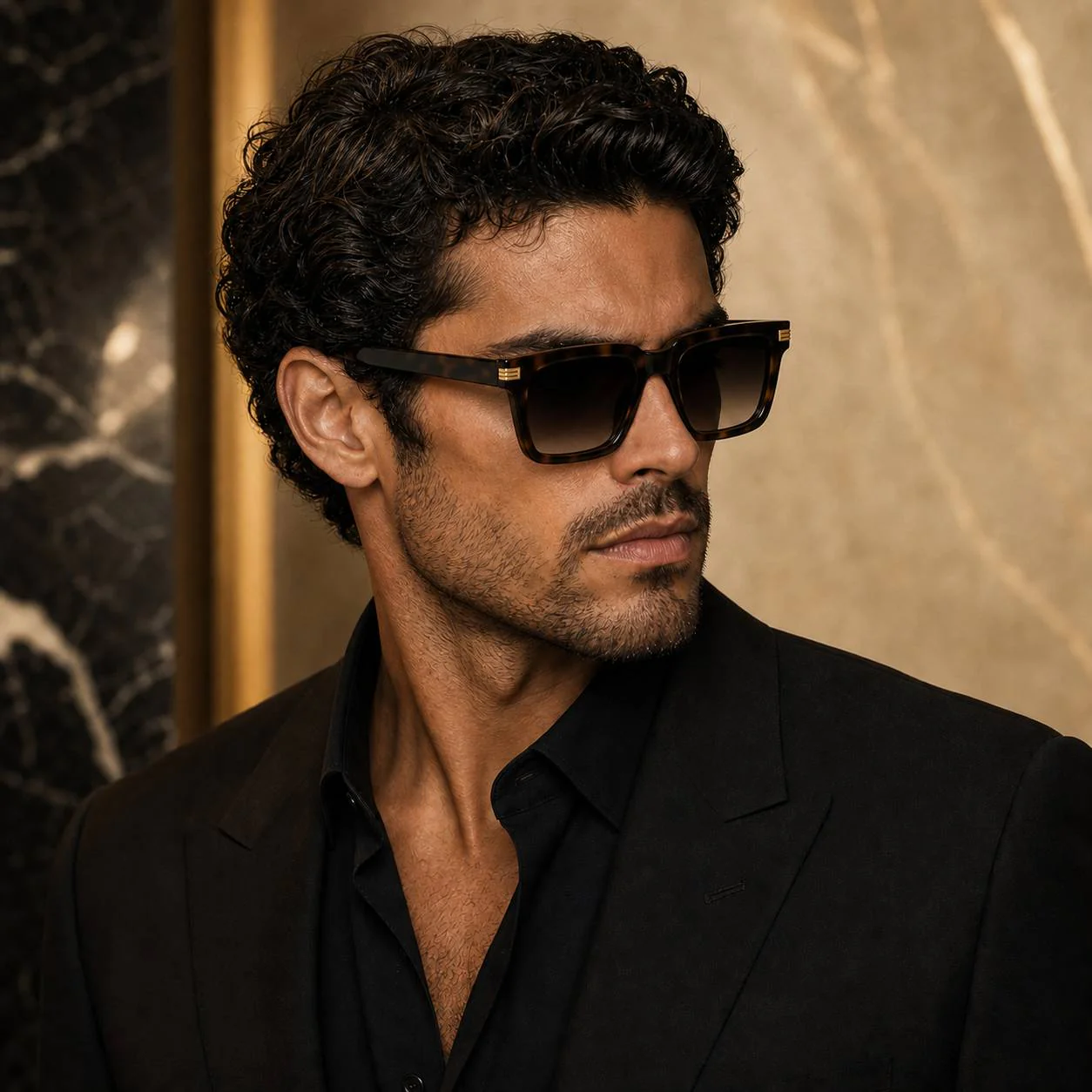 Luxe Tortoise Sunglasses model view