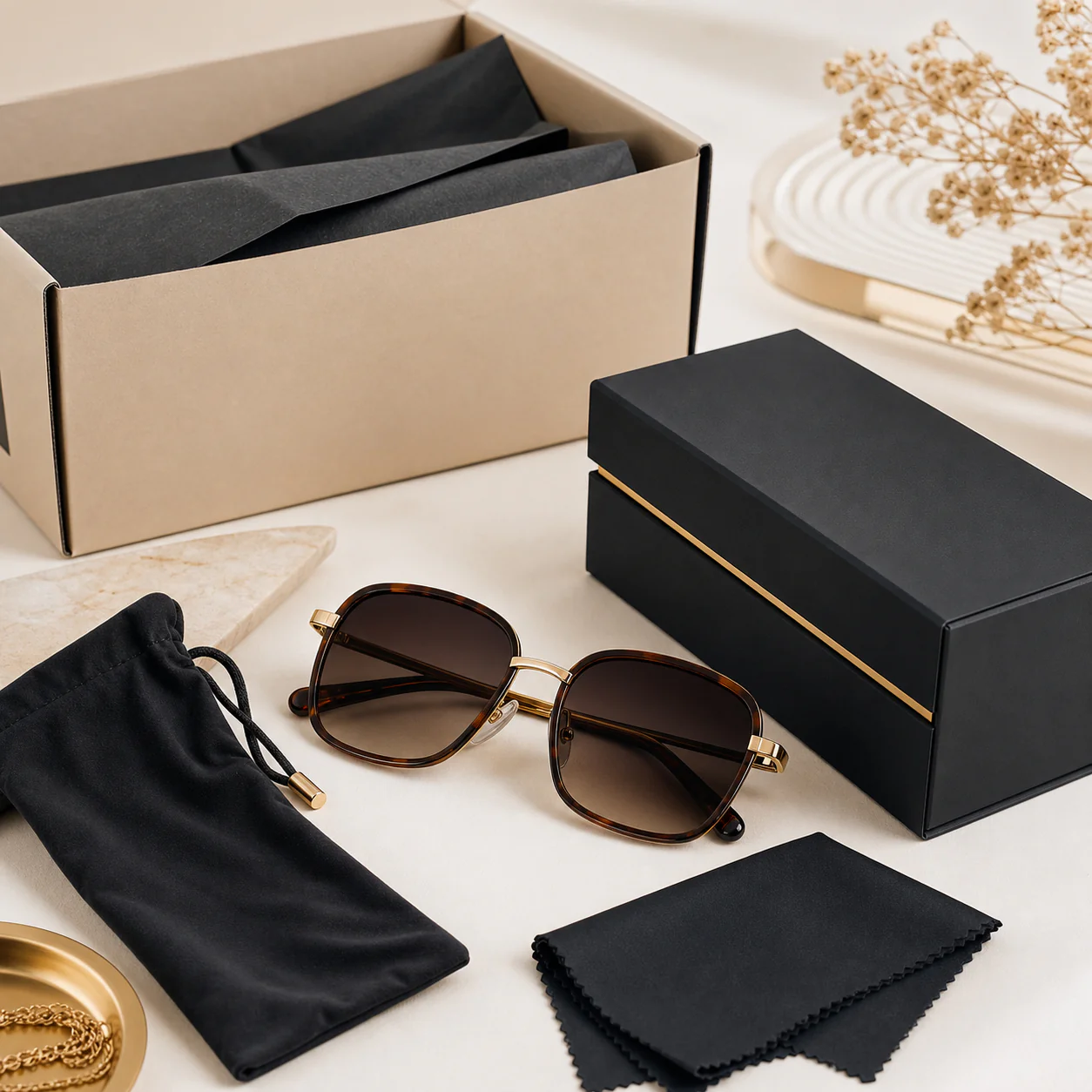Elite Shades Shop service and sunglasses styling details